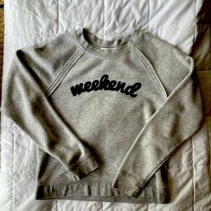 Gray Graphic weekend pullover sweatshirt